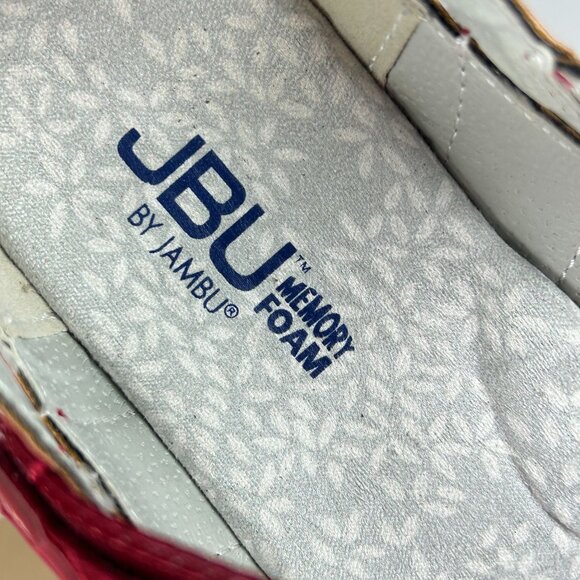 JBU Jambus Magnolia Flats Womens 8 Red Ankle Strap Hook and Loop Comfort - Picture 8 of 10